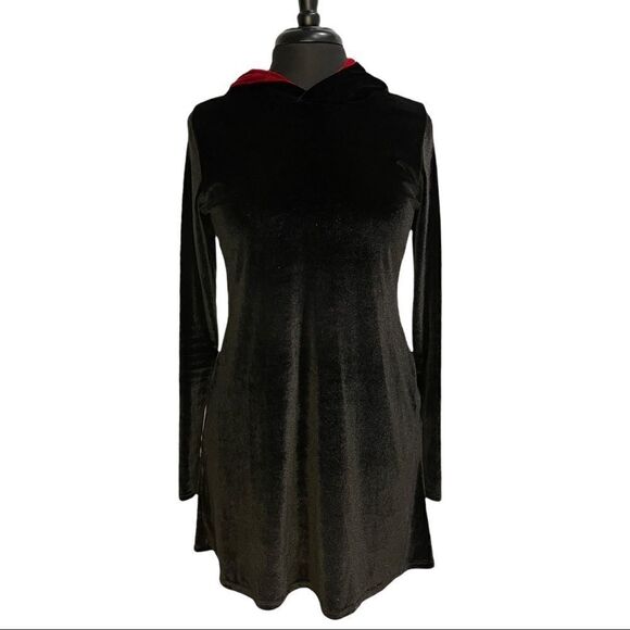Folter Prophecy Hooded Velvet Tunic Dress / Gothic Witchy Tunic Sz M / Hooded - Picture 2 of 12